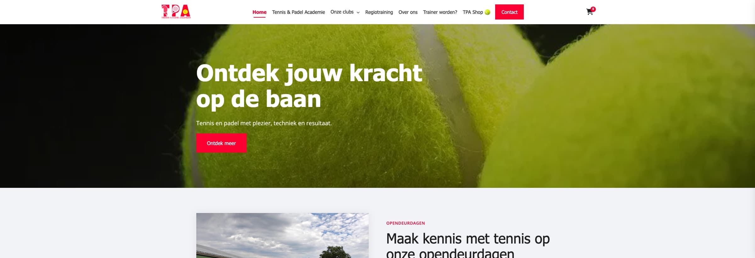 The Tennis & Padel Academie home page